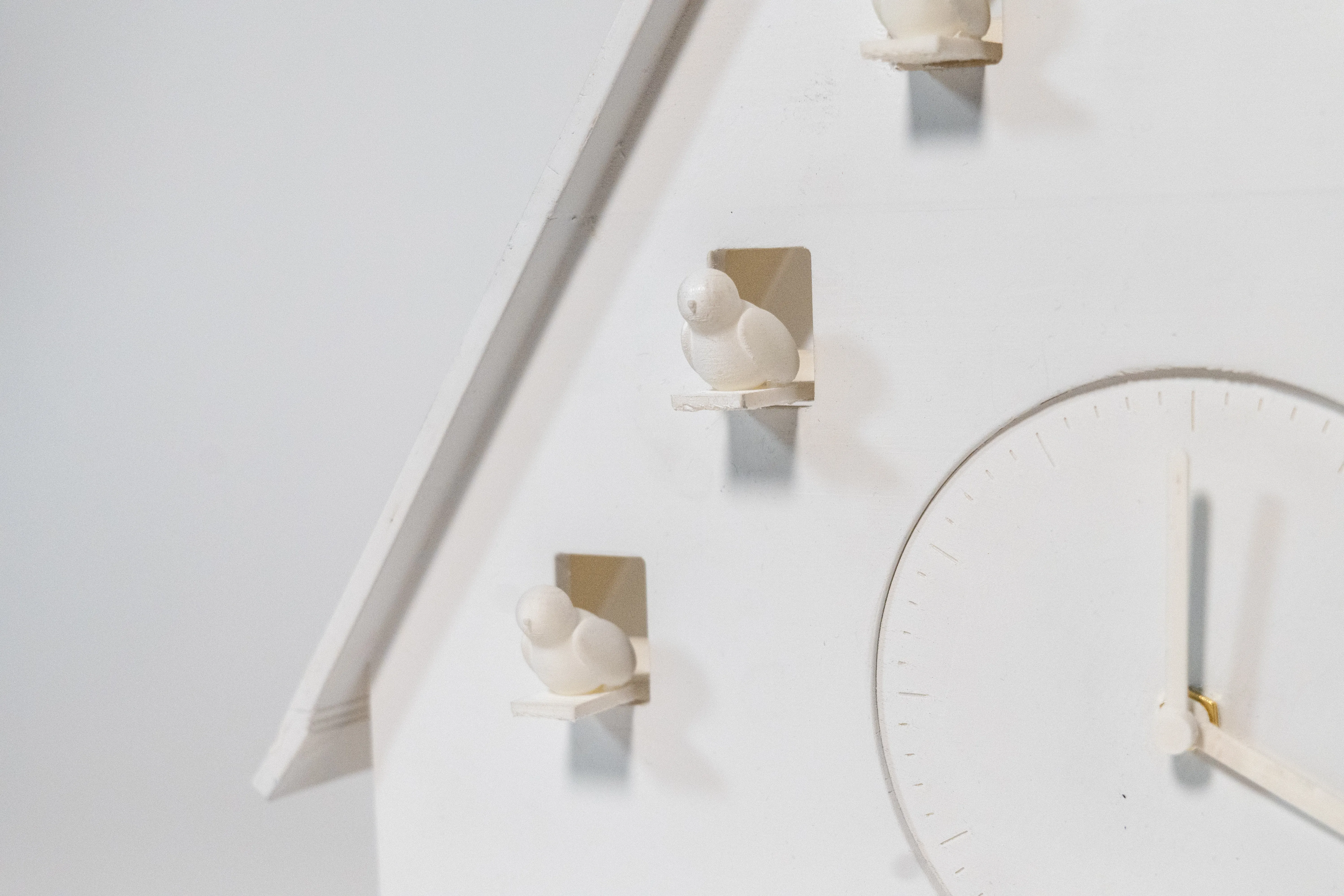 Close-up of the mechanical birds