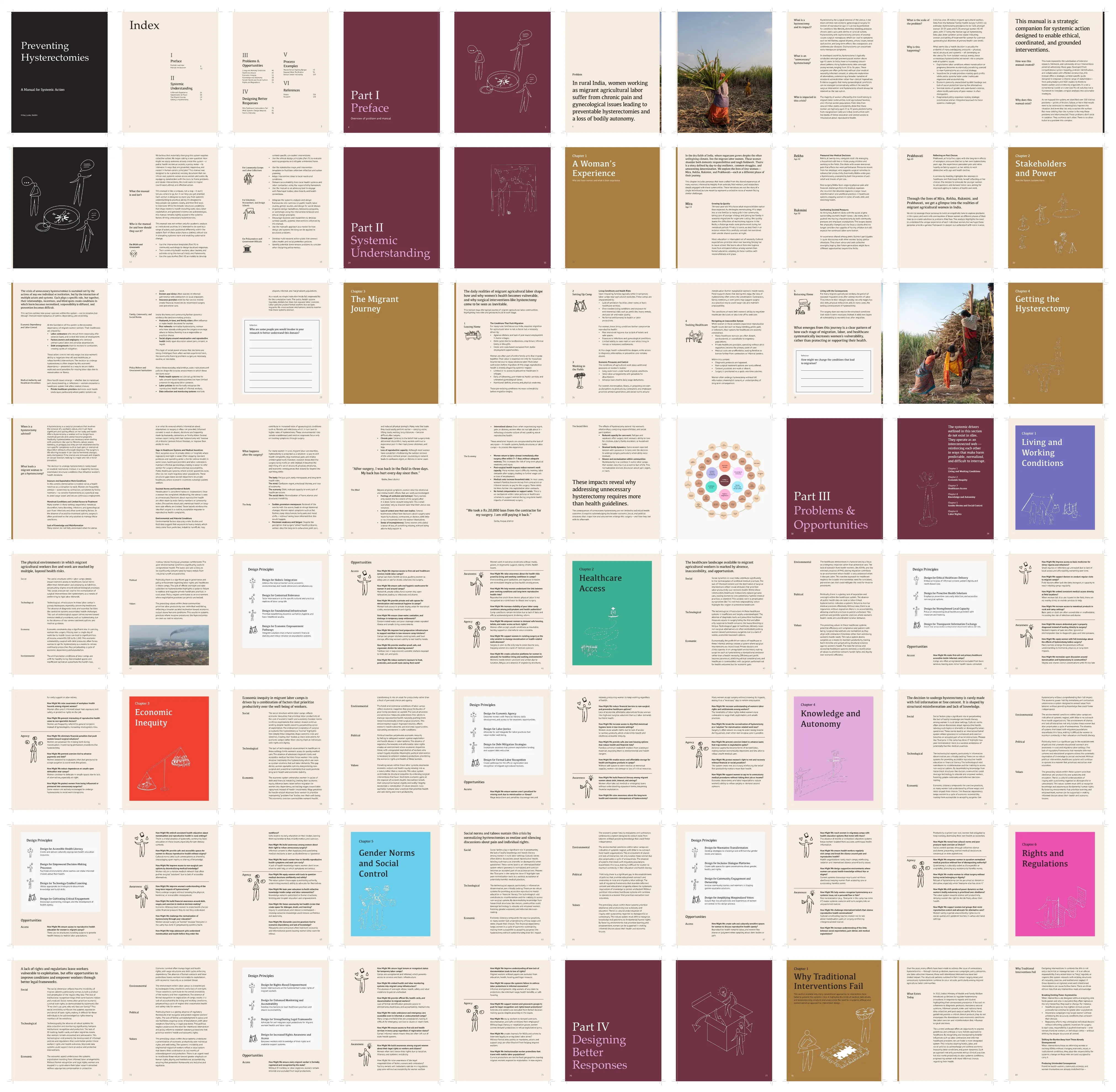 Internal spread of the Field Guide showing frameworks